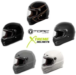 Torc T-9 Helmets Motorcycle Full Face Retro Anti- Fog Shield DOT ECE XS-2XL - Picture 1 of 33