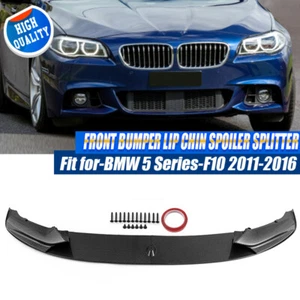 Front Bumper Spoiler Lip For 11-2016 BMW F10 535i 528i 550i M Sport Carbon Fiber - Picture 1 of 17