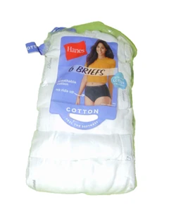 Hanes White riefs Panties Underwear 9 Jr Women New Pack Of 6 - Picture 1 of 2