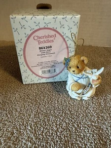 Cherished Teddies #864269 2001 ángel de invierno con paloma colgante adorno de Navidad - Imagen 1 de 7