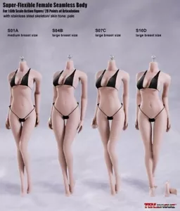 TBLeague Phicen 1/6 Female SEAMLESS body w/ Stainless Steel Skeleton in PALE - Picture 1 of 5