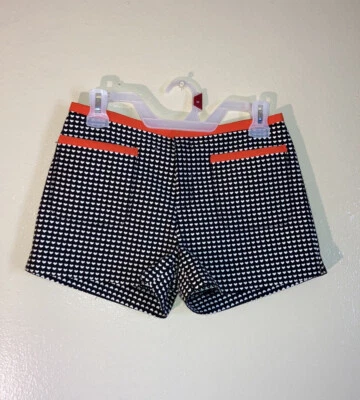 Rachel Roy Heart Embroidered Shorts Womem Size 0 Black Coral Pink & White - Image 1 of 3