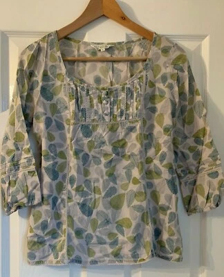 Rocha John Rocha Organic Cotton Leaf Print Top UK 8 - Image 1 of 3
