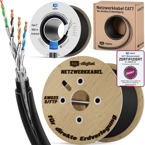 Cat 7 Erdkabel Outdoor Verlegekabel Innen-Außen Kabel Netzwerk LAN Datenkabel UV - Afbeelding 1 van 88
