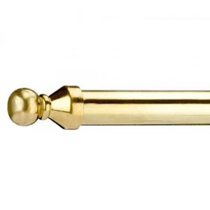 Ball Finial Polished Brass Stair Rods (12mm) - Length: 82cm - Picture 1 of 2
