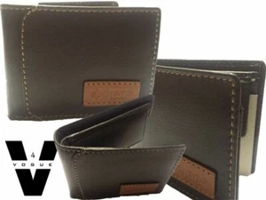 PORTAFOGLIO VERA PELLE NERO RFID SAFE UOMO DESIGNER GRANDE zip tasca/borsa monete - Foto 1 di 1