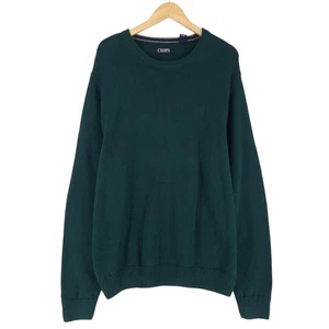 Vintage Chaps Jumper Sweater Men Green Cotton Ts3 Size XL - Picture 1 of 7
