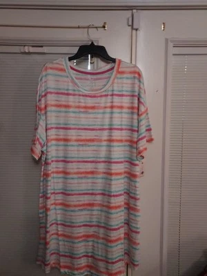 NWT SECRET🧡 TREASURES🩷 PLUS SIZE 2X/3X TYE/DYE 🩵STRIPE 🧡SLEEPSHIRT - Image 1 of 4