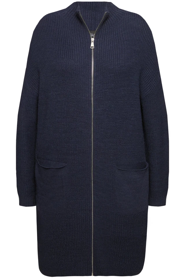 Ulla Popken Damen große Größen Long Strickjacke Oversized Stehkragen - Bild 1 von 1