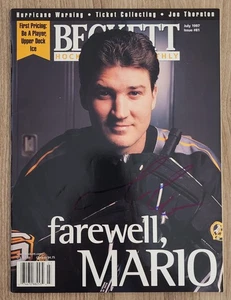 Mario Lemieux signiert 1997 Beckett Magazin NHL HOF LEGEND RAD - Bild 1 von 2