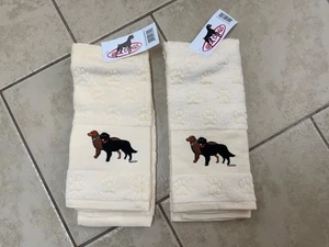 GR 8 Dogs Hand Towels, Flat Coated Retriever, New, Lot of 2 - Picture 1 of 5