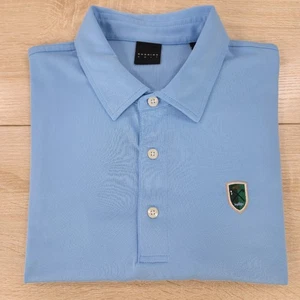 Men's L Dunning Golf Kingsley Club Top 100 Performance Blue Golf Polo Shirt - Picture 1 of 8