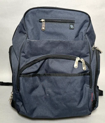 Mochila Fisher Price azul bolsa de pañales para bebé usada para padres que viajan y trabajan Foto 1 de 4