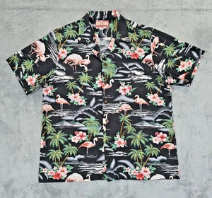 Vintage RJC Flamingo Aloha Shirt Gr. XL Made In Hawaii Palmen Strand 90er - Bild 1 von 10