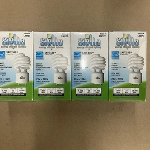 4 Pack Spiral CFL Fluorescent 23W Twist & Lock GU24 2700K 1600 Lumen Light Bulbs - Picture 1 of 1