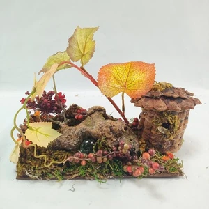 Handmade Artisan Indoor Fairy House Unique Gnome Decor Miniatures Wood Granny  - Picture 1 of 8