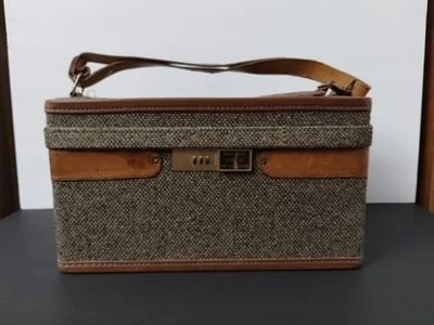 Equipaje de viaje de tweed vintage HARTMANN LUGGAGE cosmético estuche de tren para llevar Foto 1 de 4