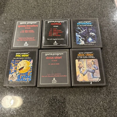Lot Of 6 Game Program Space Invaders, Asteroids, PAC-man, Circus ATARI 2600 Lot1 - Image 1 of 3
