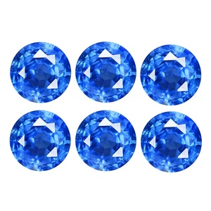 2.21ct VVS 6 Pcs Lot Pleasant Round 4.5 MM Royal Blue 100% Natural Nepal Kyanite - Picture 1 of 5