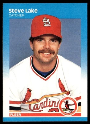 1987 Fleer Glossy Steve Lake St. Louis Cardinals #300 - Image 1 of 2