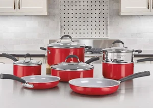 Cuisinart Ceramica XT 11-Piece Red Non-Stick Aluminum Pans & Pots Cookware Set - Picture 1 of 1