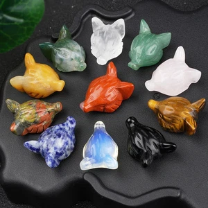 5 PIEZAS 1" Cristal Anhelado Cabeza de Zorro Adorno Decoración Animal Piedras Preciosas Bolsillo - Imagen 1 de 47