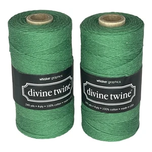 NEW (2) Divine Bakers Twine USA Made 100% Cotton 240 Yards 4 PLY Green String! - Picture 1 of 5