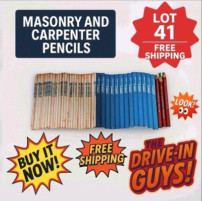 Lot 41 Lone Star & Dixon Masonry Pencils – Mixed Colors – Carpenter Brick - READ - Image 1 of 4