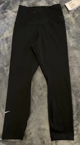 XS NIKE Black One Cropped High Rise Dri-Fit Running Legging DM7276-010 - Picture 1 of 8
