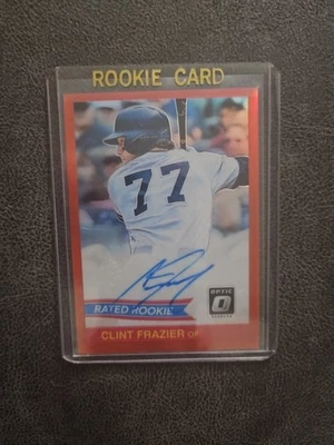 2018 Donruss Optic Red Rated Rookie Clint Frazier 84 autógrafo retrô RC/50  - Imagem 1 de 2