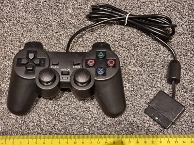 WIRED CONTROLLER for SONY PLAYSTATION 2 PS2 Black Game Pad Dual Analog BRAND NEW - Image 1 of 2