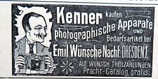 Photograf. Industrie Emil Wünsche AG Reick bei Dresden Reklame Werbung 1905