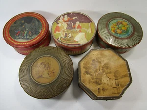 Lot of 5 ANTIQUE nabisco Nation BISCUIT company TINs - Picture 1 of 9