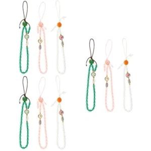  Set of 3 Mobile Phone Straps Daisy Lanyards Pattern Beaded Charms - Zdjęcie 1 z 12