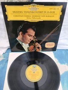 DGG 138 930 BRAHMS Violin Concerto BERLIN PHILKARAJAN FERRAS Tulip Vinyl LP NM# - Picture 1 of 5