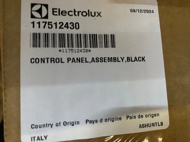 Genuine Electrolux / Frigidaire 117512430 DISHWASHER CONTROL PANEL, BLACK (NEW) - Image 1 of 1