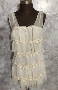 *USED* Lolitta Girl Size 10 Off White Dress With Frill - Picture 1 of 3
