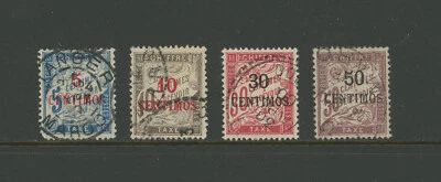 French Morocco Scott # J1-J4 F-VF Used Stamps Cat $63 - Image 1 of 2