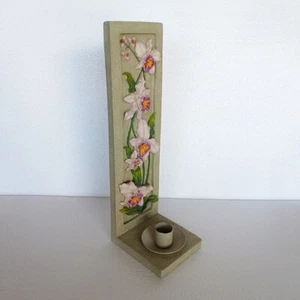 Candelabro floral de cerámica pintado a mano para montaje en pared/escritorio - Imagen 1 de 3
