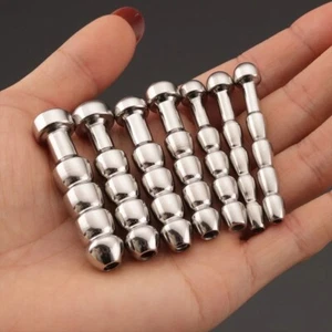 7 Sizes Male Stainless Steel Sounding Plug Tube 4Balls Rods For Men Enhancer Aid - Picture 1 of 23