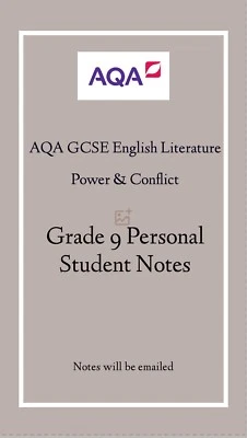 AQA GCSE English Literature Poetry Anthology 9-1 Power & Conflict Grade 9 Notes