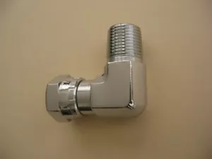 Lowrider Hydraulics 3/8" macho a 3/8" hembra codo giratorio, 1 paquete, cromo - Imagen 1 de 1