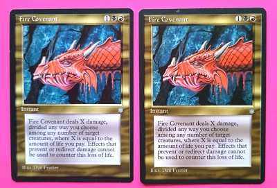 Magic the Gathering MTG Ice Age FIRE COVENANT X 2 LP/EX U 1995 NICE! - Image 1 of 4