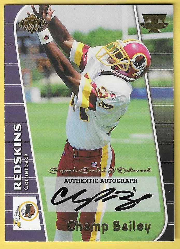 1999 Collector's Edge Triumph Champ Bailey Redskins HOF RC automático - Imagem 1 de 1