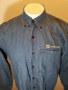 Notre Dame Cutter & Buck Vintage Twill Button Down L/S Shirt M - Picture 1 of 5