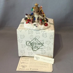 Vintage Charming Tails Figurine Mouse Fitz Floyd Christmas Brighten Up Holidays - Picture 1 of 4