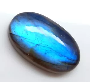 31.60 Ct 100% Natural Blue Flashy Labradorite Oval Cabochon Loose Gemstone SQ-47 - Picture 1 of 4
