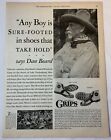 1930 GRIPS shoes ad ~ DAN BEARD ~ Boy Scouts, Sons Of Daniel Boone