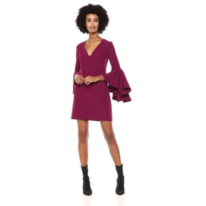 MILLY Women Mini Dress Italian Cady Bell Sleeve Nicole Size 6 Small $380.00 NWT 