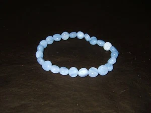 - Bracciale Pietra Cristalloterapia - CALCEDONIO AZZURRO pizzo blu (BP) - Picture 1 of 1